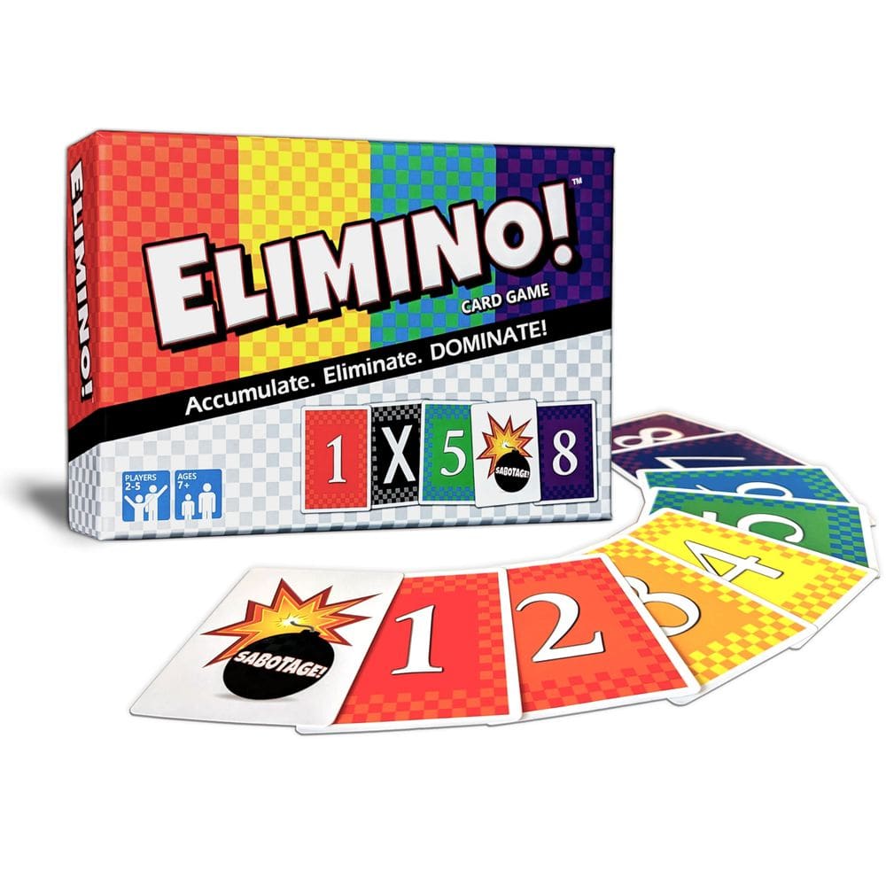 Jogo de cartas Elimino Fast Paced para crianças, adultos e famílias com mais de 7 anos