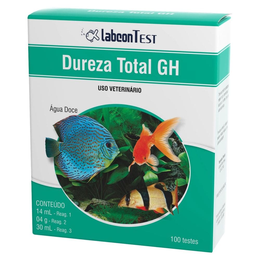 Teste de Dureza Total GH Aquario Água Doce Alcon Labcon 100 testes