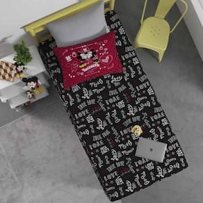Jogo de Cama Solteiro Mickey Disney Malha 70% Algodão 30% Poliéster