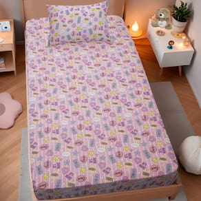Jogo de Cama Solteiro Kids 2 Pçs Doce Vida Malha 70% Algodão 30% Poliéster