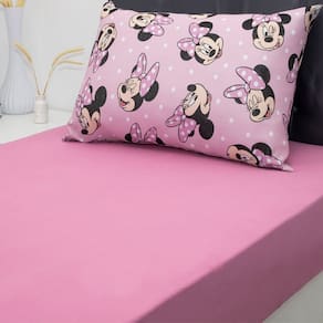 Jogo de Cama Solteiro Mickey & Minnie Disney Malha 100% Algodão