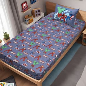 Jogo de Cama Solteiro Vingadores Malha 70% Algodão 30% Poliéster