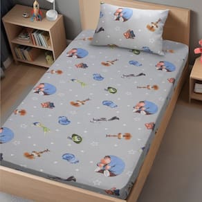 Jogo de Cama Solteiro Divertidamente Disney Malha 70% Algodão 30% Poliéster