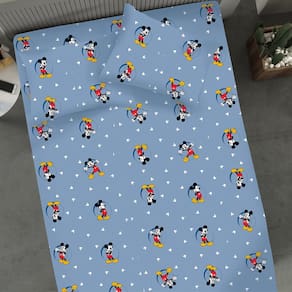 Jogo de Cama Casal Mickey Disney Malha 70% Algodão 30% Poliéster