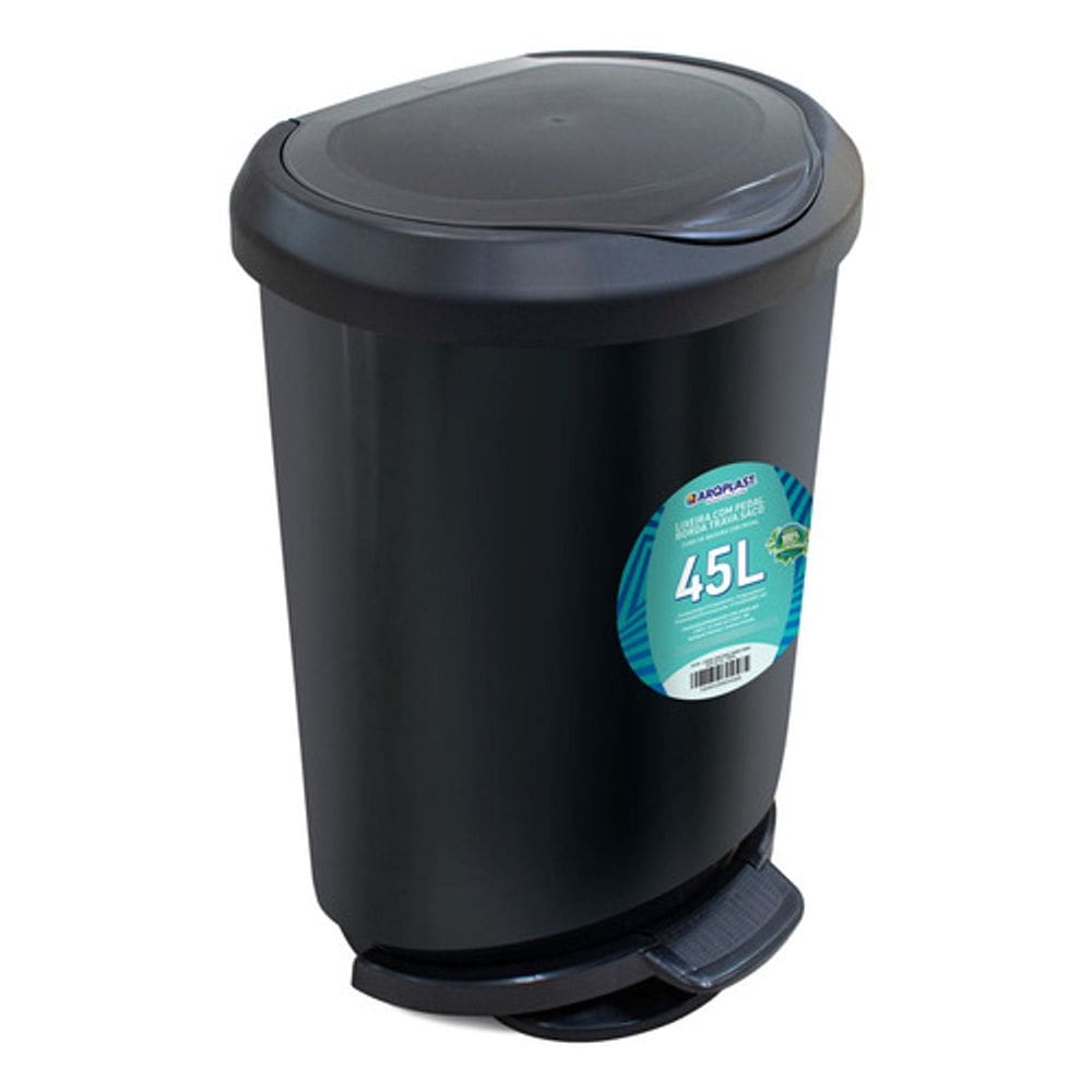 Lixeira De Piso Square Pedal Plastico 20l 42x32x22cm - Cinza