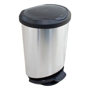 Lixeira De Piso Oval Inox Com Pedal 45l 62x41x33cm