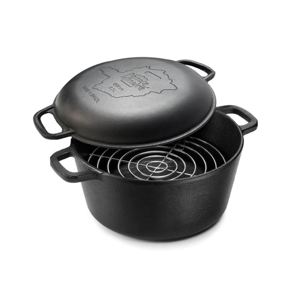 Panela Defumação MG Ferro Fundido PanelaMineira 28x16cm 8,2L