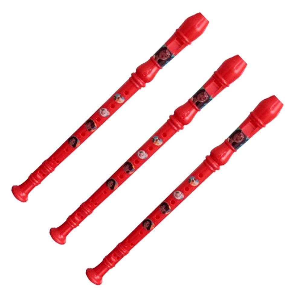 Kit Brinquedo Infantil Flauta Doce Soprano Disney Moana 3 Un