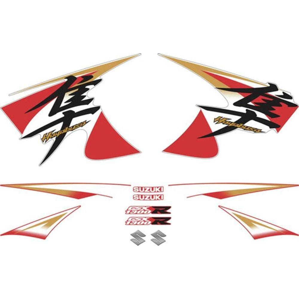 Kit Adesivo Suzuki Gsxr 1300 Hayabusa 2014 Vermelha E Branca