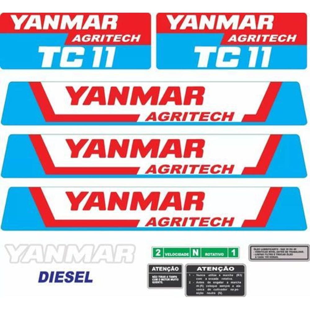 Kit Adesivos Yanmar Tc11 Agritech Para Microtrator