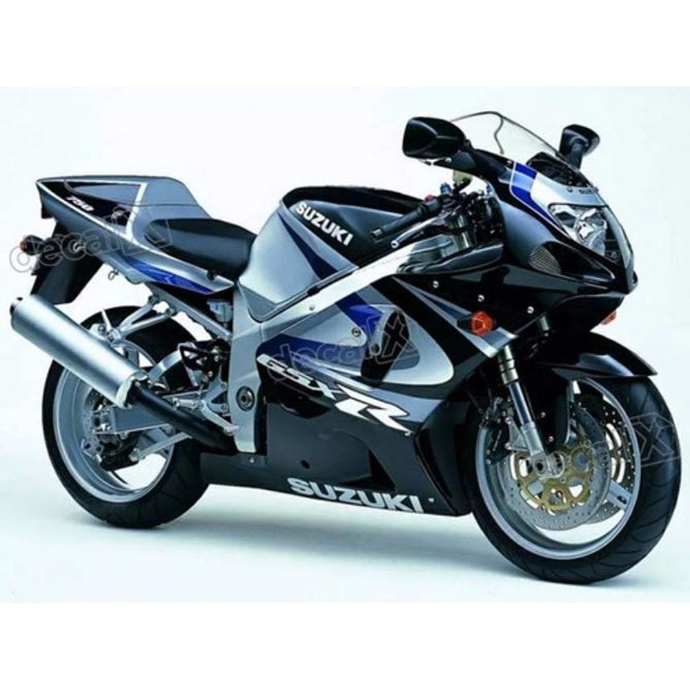 Kit Completo Adesivos Suzuki Gsxr 750 2000 Moto Preta/Prata