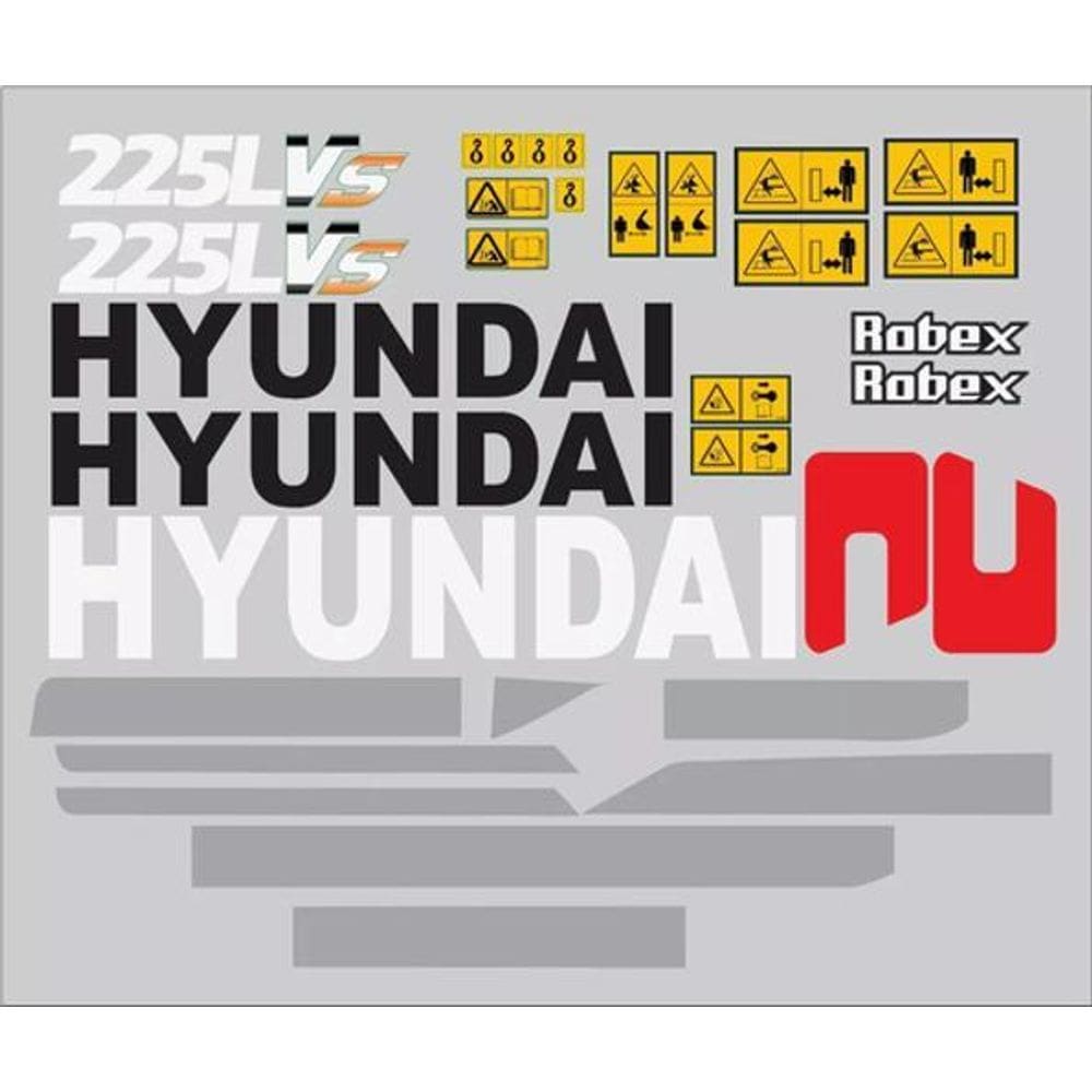 Kit Adesivos - Hyundai 225L Vs Para Escavadeira