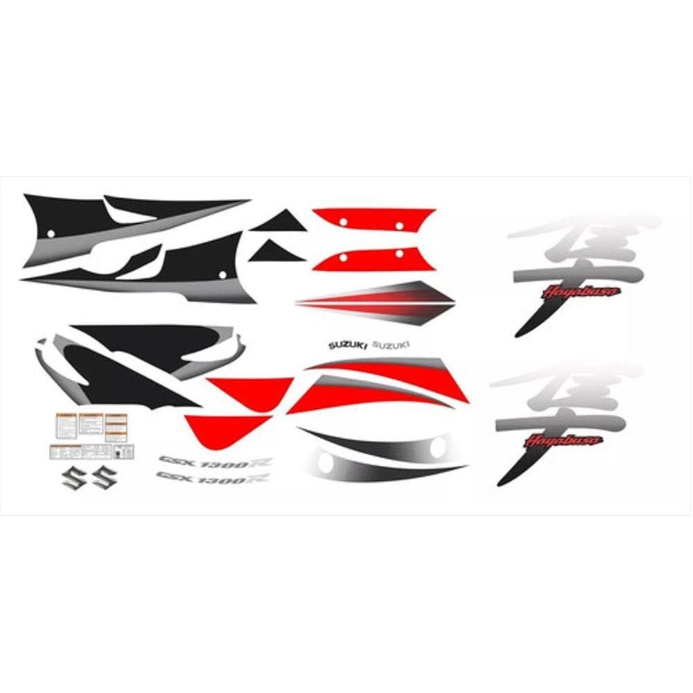 Kit Completo Adesivos Hayabusa Gsx 1300R 2005 Vermelhapreta