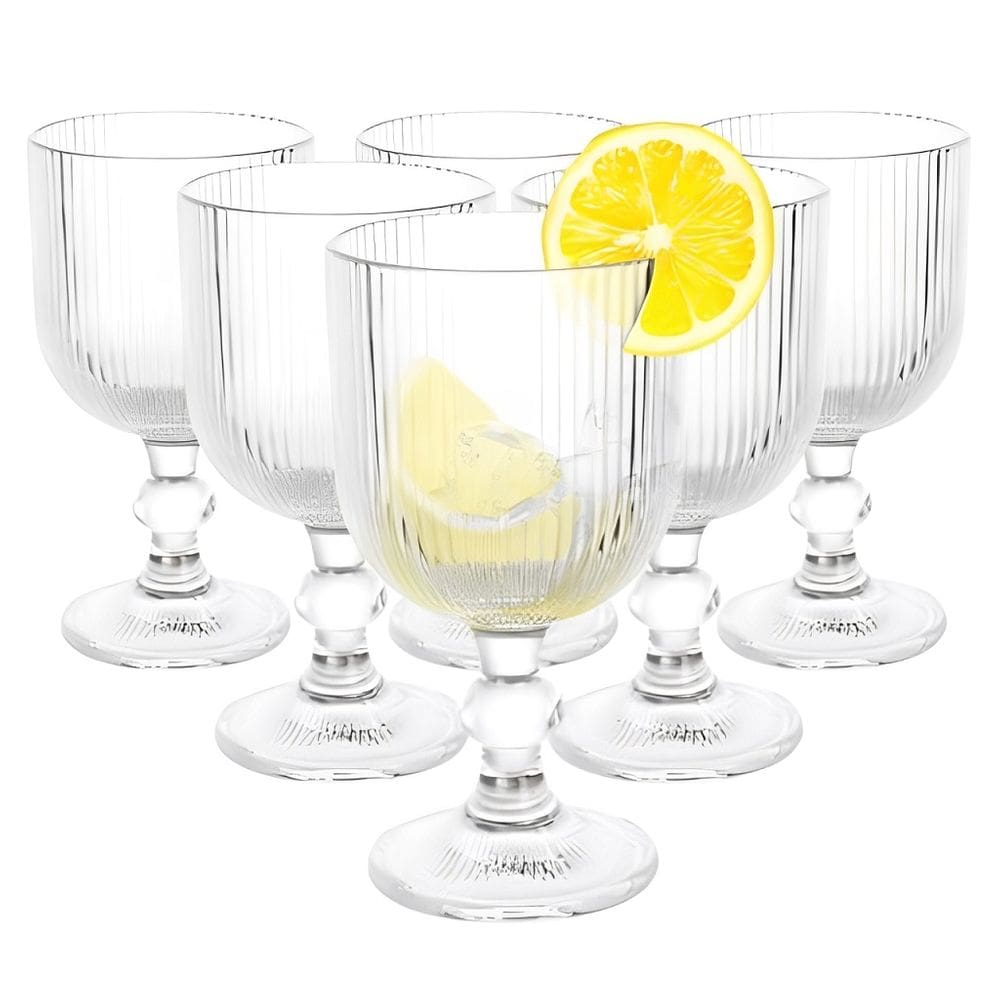 Jogo com 6 Taças Nordic de Vidro Transparente de Agua ou Suco 350ml