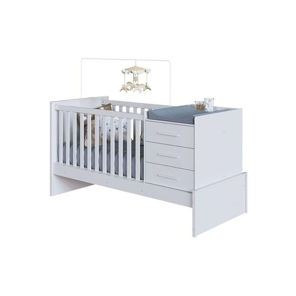 Berço Infantil Beni 4 em 1 Branco - Peroba