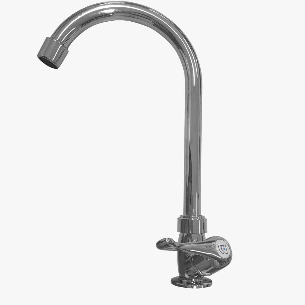 Torneira Bancada Para Cozinha Cromada Bica Móvel Alta 1/4 de Volta