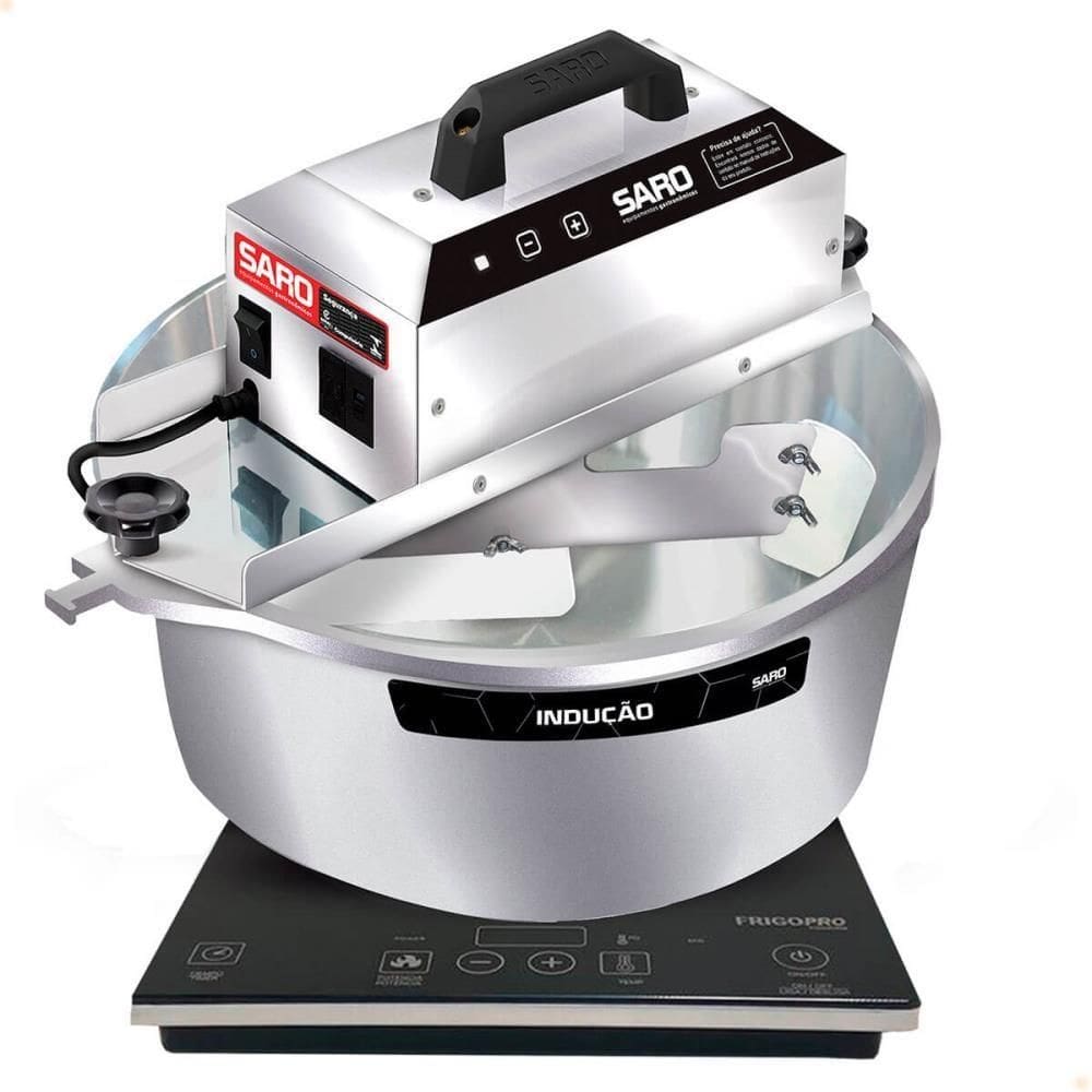 Misturador Elétrico Saro 10 Litros Em Aço Inox Com Fogão De Indução 110V PAF11