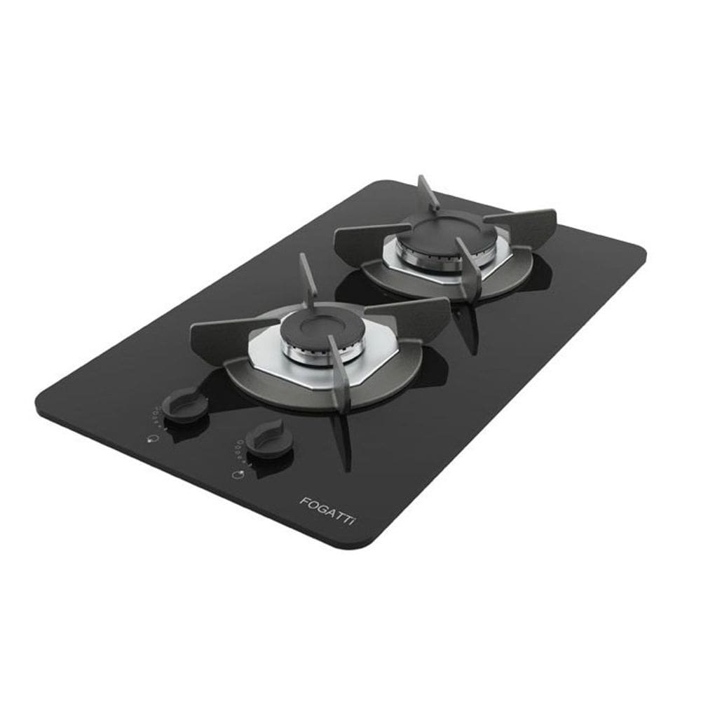 Fogão Cooktop 2 Bocas Mesa Em Vidro - Safe - Ferro Fundido - Fogatti