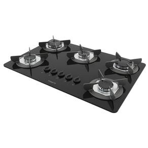 Fogão Cooktop 5 Bocas Mesa Em Vidro - Safe - Ferro Fundido - Fogatti