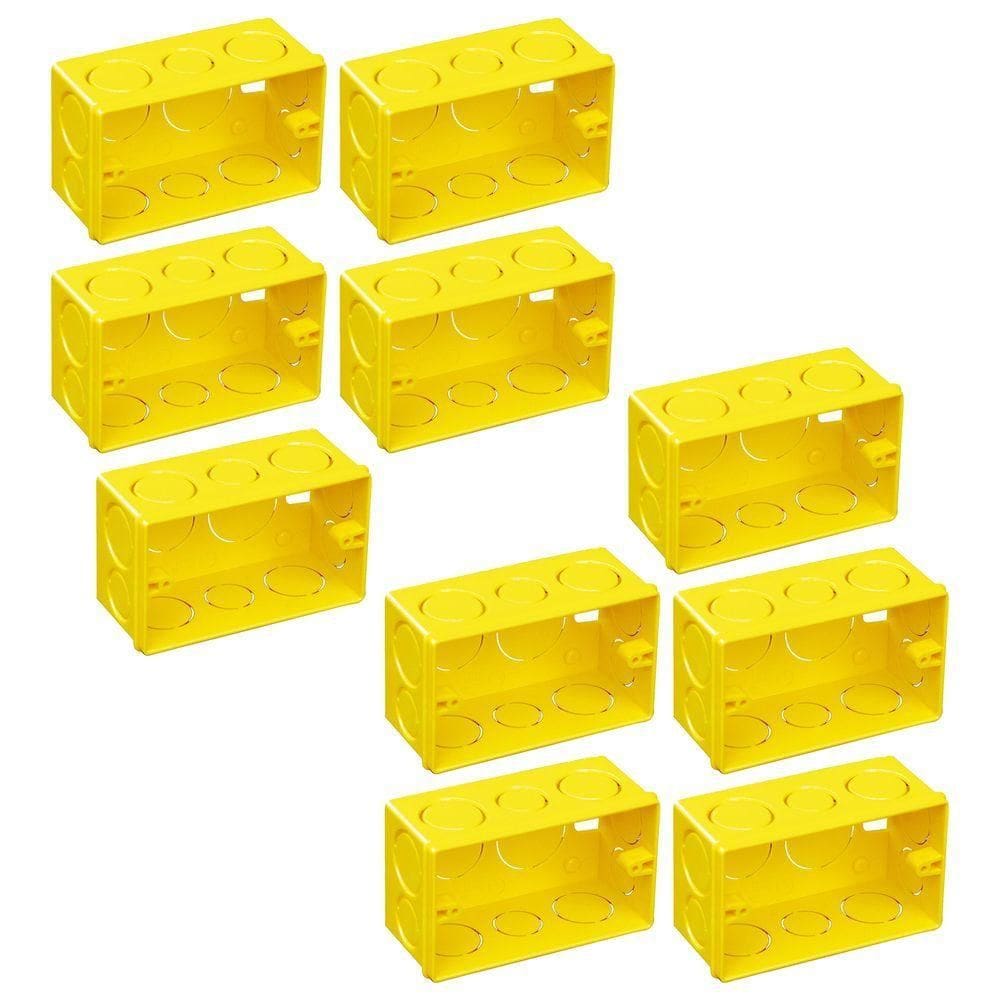 Kit C- 10 Caixa De Luz 4x2 Embutir Amarela