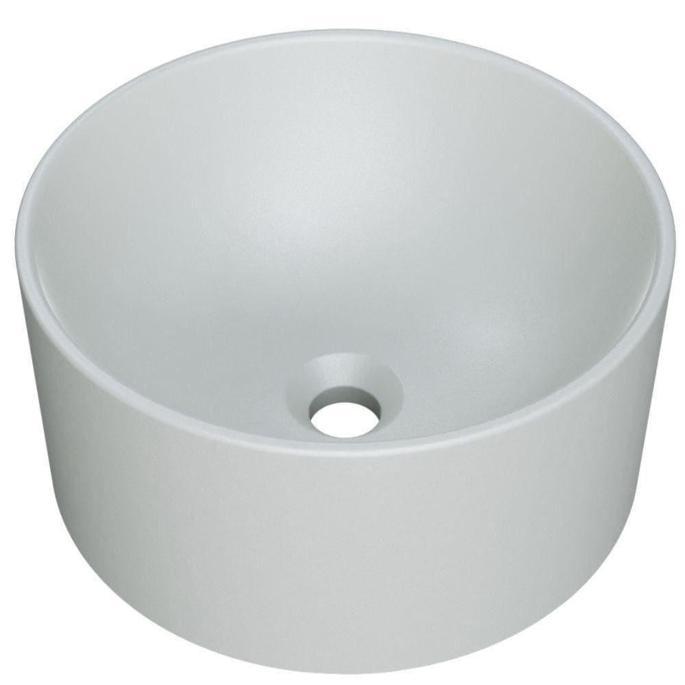 Cuba De Apoio Redonda Para Banheiro Lavabo C01 Bl30w Cinza Matte Fosca - Lyam
