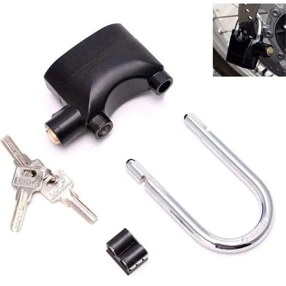 Cadeado Com Alarme Sirene Segurança Grande Sistema Anti Furto 110db Som Alto