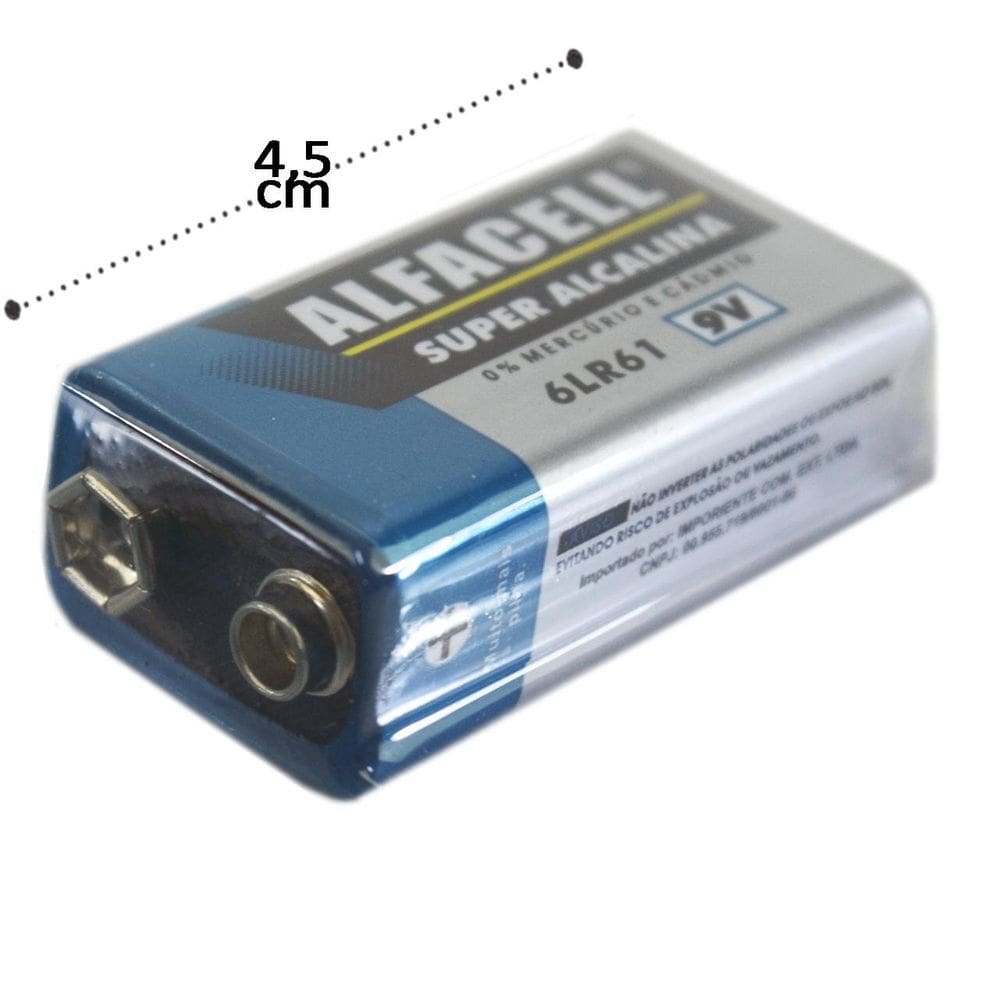 Bateria Super Alcalina 6LR61 9V Alfacell - Tudo em Caixa