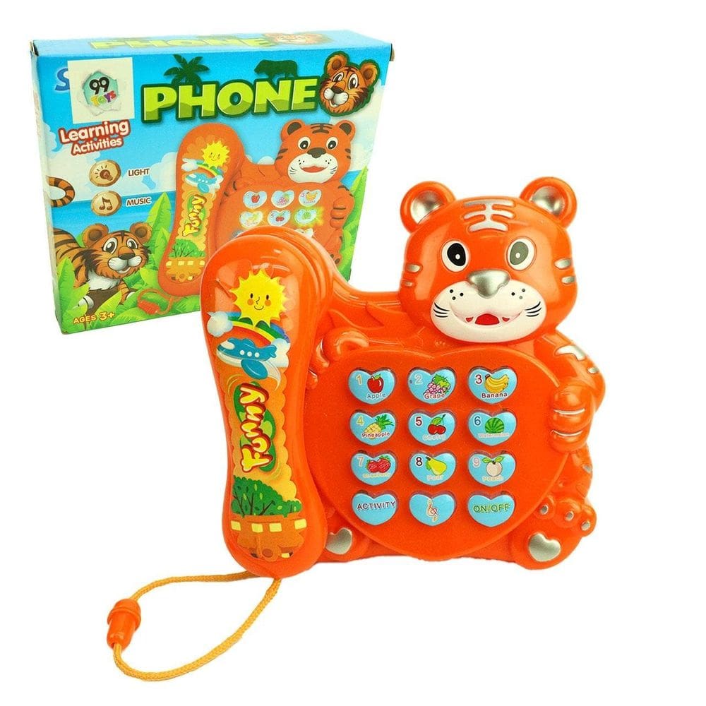 Telefone Musical Infantil com LUZ e SOM Tigre - Tudo em Caixa