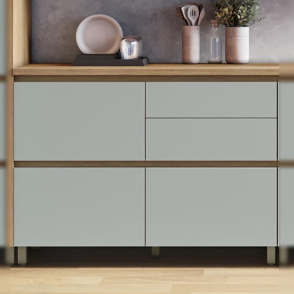 Balcão 1 Porta Basculante 4 Gavetas 120cm 100% MDF Rainha Nesher