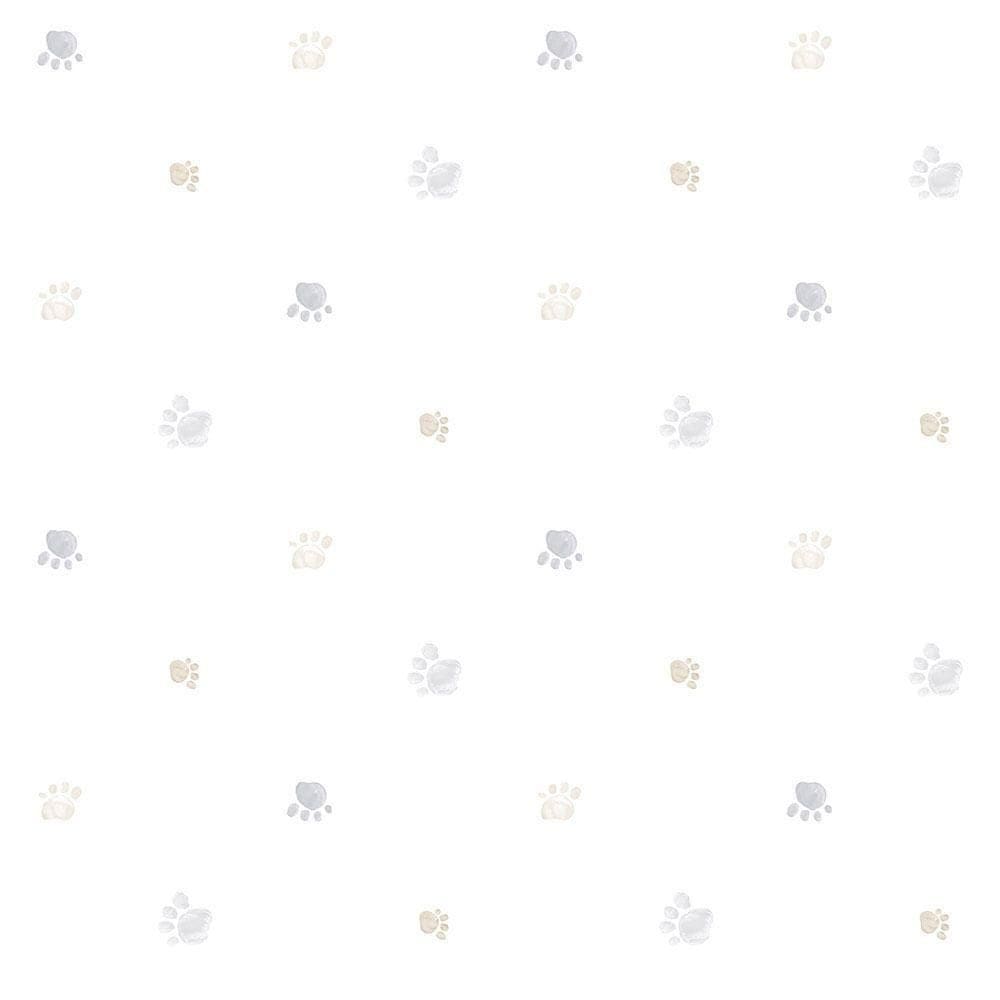 Papel De Parede Lullaby Pegadas Cinza Nude 2283 - Rolo: 10m X 0,53m