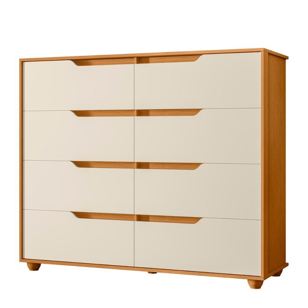 Cômoda Quarto Doble com 8 Gavetas e Pés