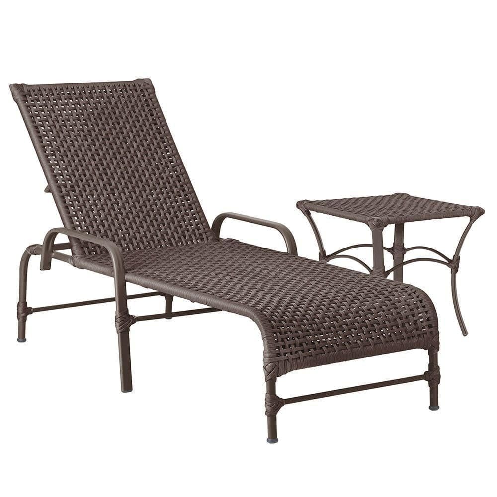 Espreguiçadeira Catar Mesa Corda Náutica Piscina Trama Marrom