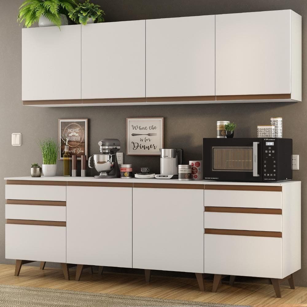Cozinha Completa Reims 240002 Com Armário E Balcão Branco
