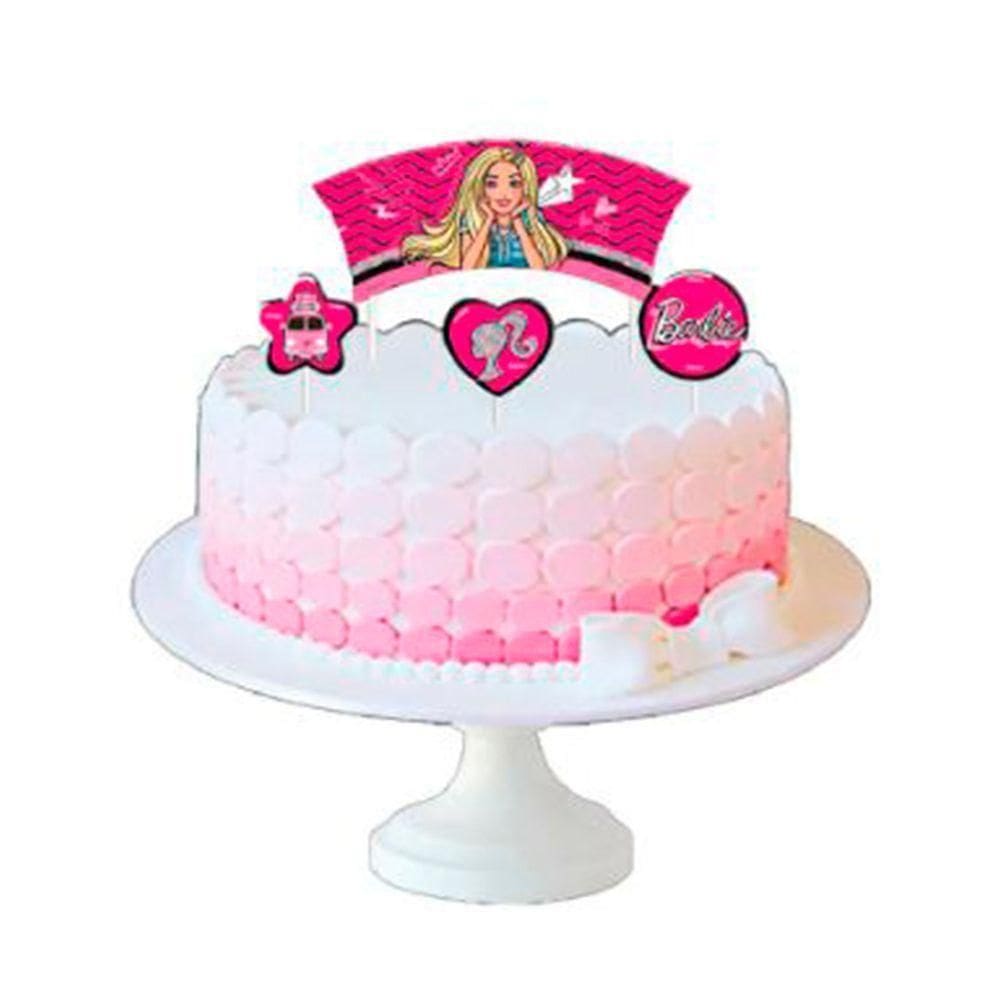 Topper Para Bolo Barbie - 4 Unidades