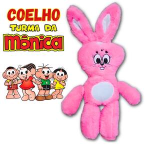 Pelúcia Coelho da Monica ROSA de 50cm Rosa GRANDE Linda Pelucia Macia - PANAMI