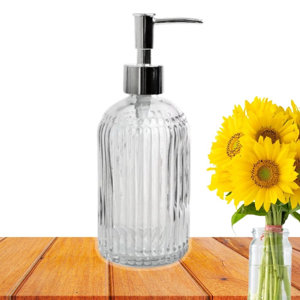 Porta Sabonete Líquido de Vidro Clear 500ml E Alcool Em Gel De Vidro Dispensador - PANAMI