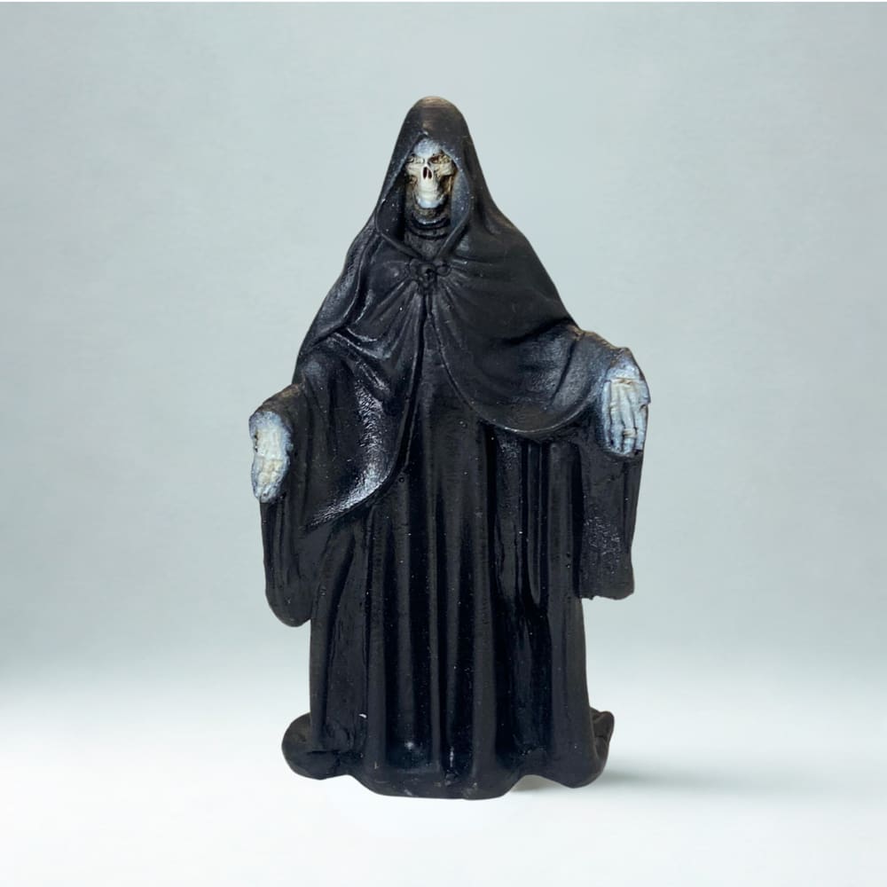 Escultura Exu Caveira de Capa Preta Resina 10 cm