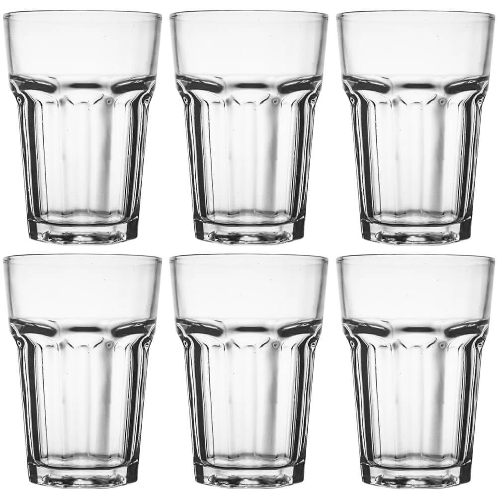 Jogo de Copos de Vidro Beam Transparente 350ml 6 peças - Hauskraft