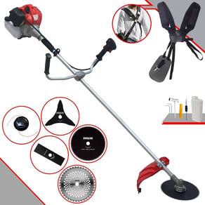 Roçadeira Aparador de Grama Anmax CG520P À Gasolina 52cc 2,2HP 10.000rpm C/ Faca 2 Pontas + Faca 3 Pontas + Faca 40 Dentes + Faca 80 Dentes + Carretel