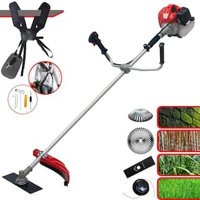 Roçadeira Aparador de Grama Anmax CG520P-TB À Gasolina 2T 52cc 2,2HP Com Carretel + Lâmina Facão + Lâmina 40 Dentes + Escova Circular de Aço 38 Cerdas