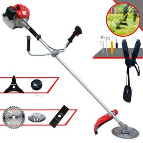 Roçadeira Profissional Anmax CG520PTB À Gasolina 2T 2,2HP 52cc 10.000rpm + Kit Extra de Lâmina 3 Pontas, Lâmina 40 Dentes e Escova de Aço 38 Cerdas