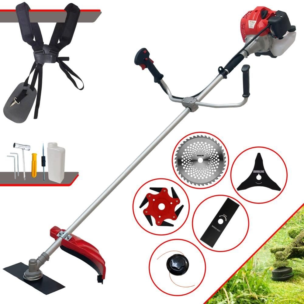 Roçadeira À Gasolina Anmax CG520-P TB 52cc 2,2HP Completa Com 5 Opções de Corte Com Carretel + Facas 2 Pontas + 3 Pontas + 6 Pontas + 40 Dentes Vídea