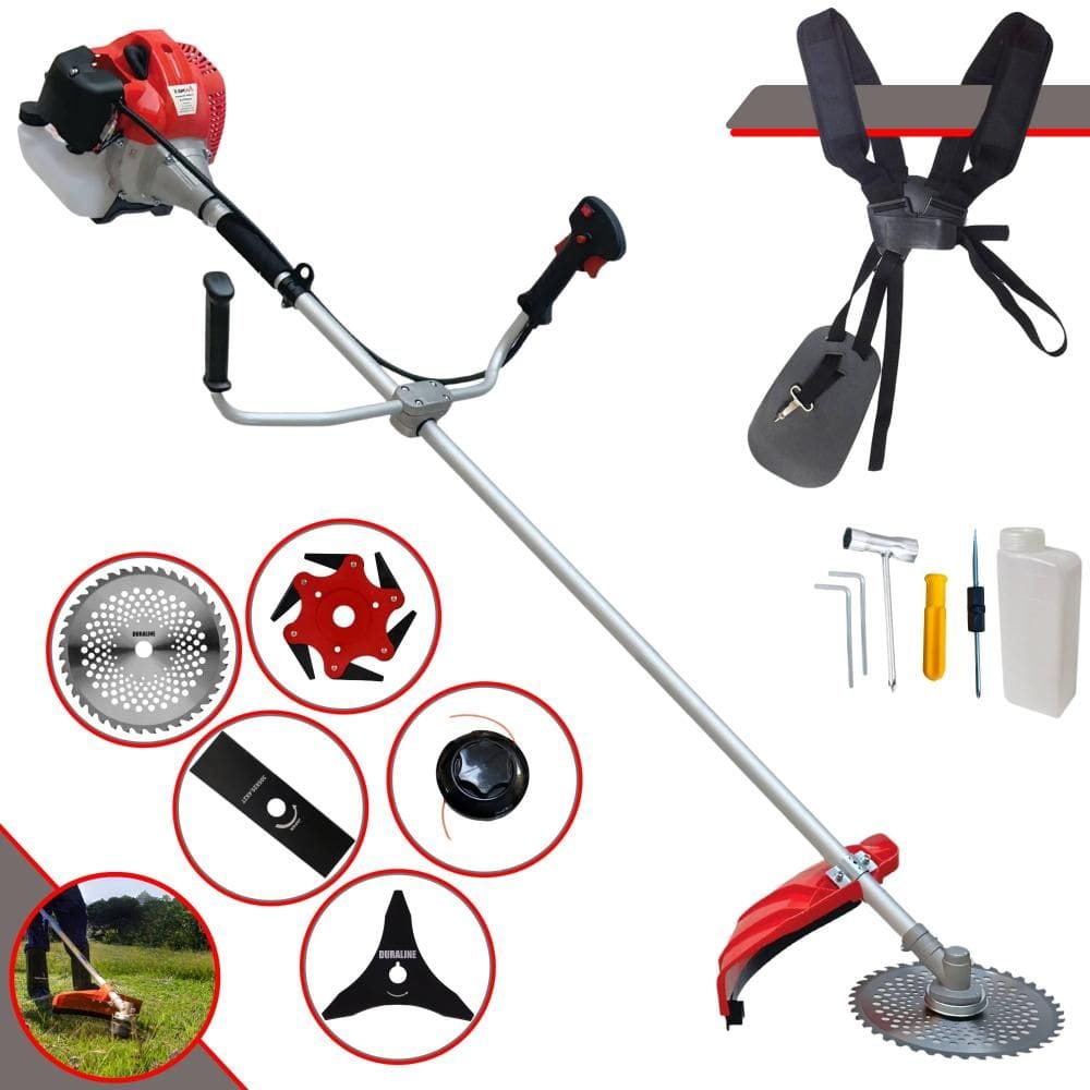 Roçadeira Completa À Gasolina Anmax CG520P-TB 52cc 2,2HP 10.000rpm Com Lâmina Facão + Lâmina 3 Pontas + Lâmina 6 Pontas + Lâmina 40 Dentes + Carretel