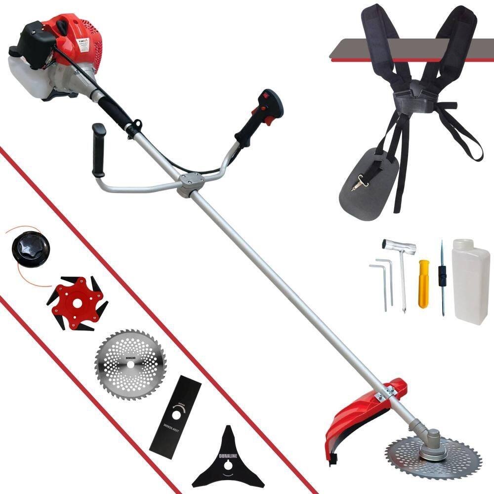 Roçadeira Anmax CG520P À Gasolina 52cc 2,2HP Multifuncional C/ Carretel de Nylon + Lâmina Facão + Lâmina 3 Pontas + Lâmina 6 Pontas + Lâmina 40 Dentes