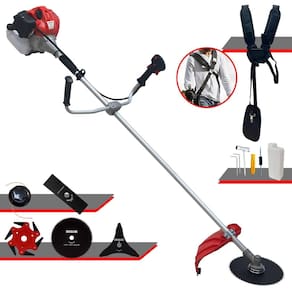 Roçadeira Multifuncional Lateral Anmax CG520PTB À Gasolina 2T 2,2HP 52cc 10.000rpm + Kit Extra de Lâmina 3 Pontas, Lâmina 6 Pontas e Lâmina 80 Dentes