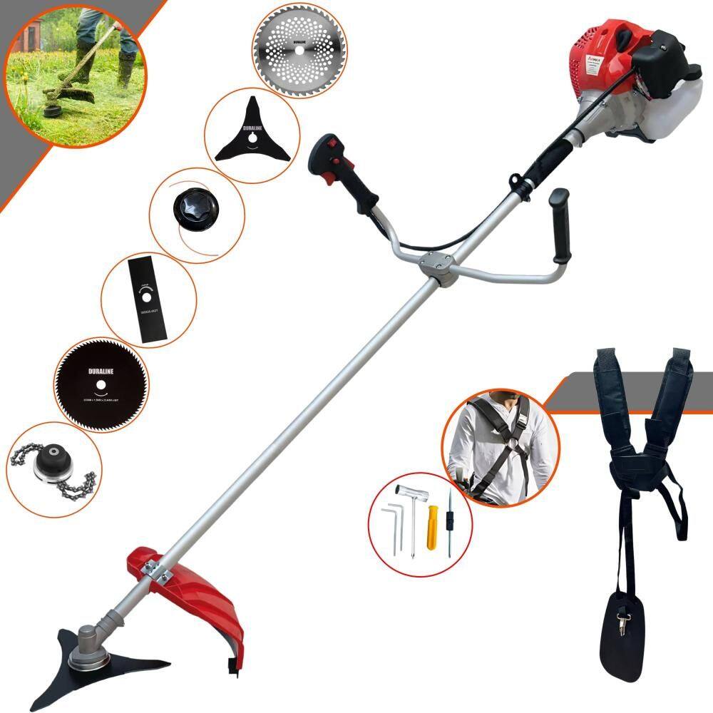 Roçadeira À Gasolina Anmax CG520P 52cc 2T 2,2HP 6 Em 1 Com Carretel + Faca 2 Pontas + Faca 3 Pontas + Faca 40 Dentes Vídea + Faca 80 Dentes + Trimmer