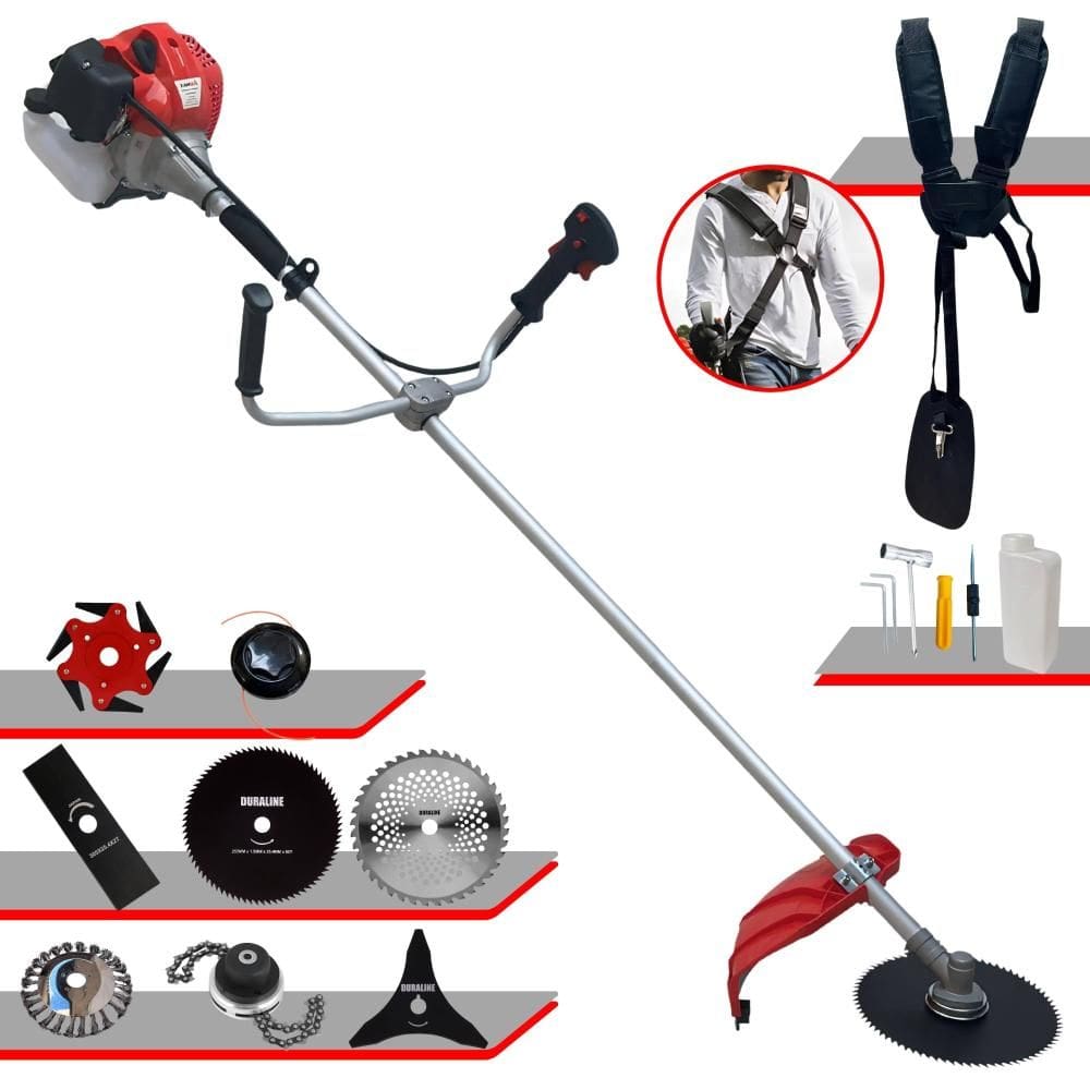 Roçadeira Multifuncional Completa Anmax CG520P-TB À Gasolina 2T 52cc 2,2HP Alta Rotação Ideal Para Todos os Tipos de Trabalhos Com 8 Opções de Cortes