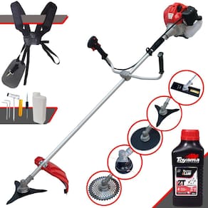 Roçadeira Podador de Grama Lateral Anmax CG520P À Gasolina 52cc 2,2HP 10.000rpm Robusta Com Carretel de Nylon + Kit 4 Lâminas de Corte + ÓLEO TOYAMA