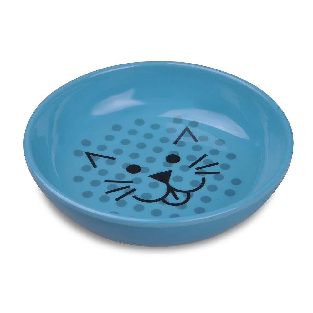 Alimentador para animais de estimação Van Ness EcoWare Whisker-Friendly Cat Bowl 240 ml azul