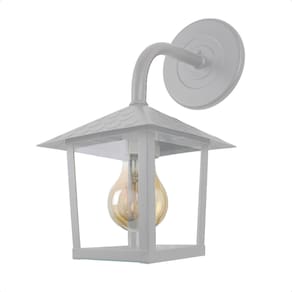 Kit 4 Arandela Colonial Nina Quadrada Vidro Liso E27 Bivolt Branco